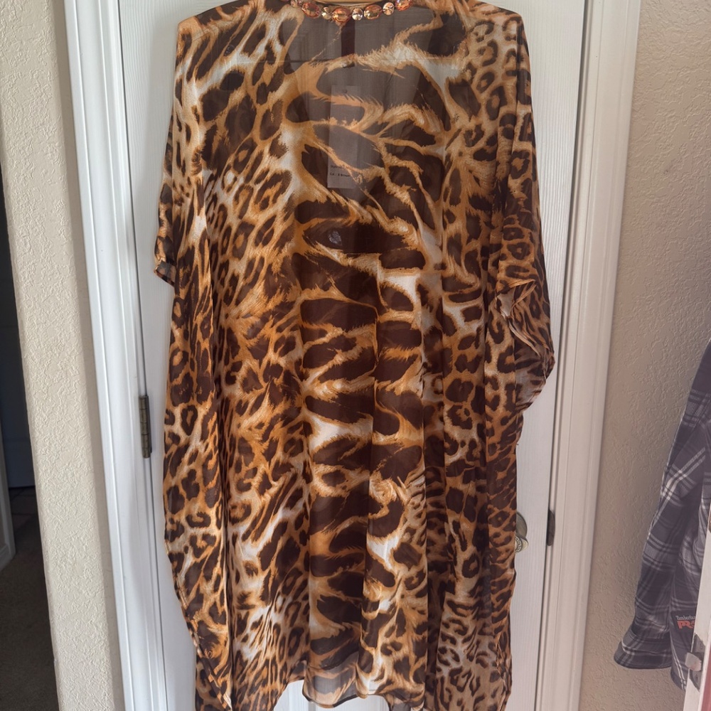 NWT La Moda animal print swim coverup - one size - Picture 4 of 4